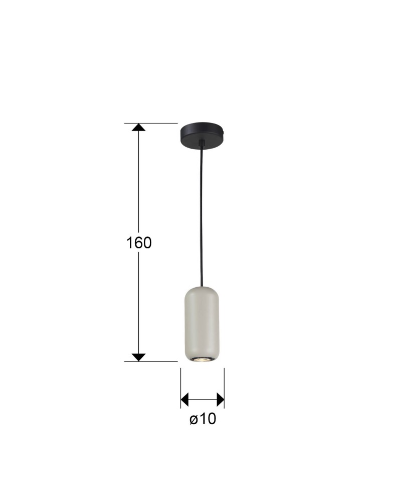 I3-NIMES- LAMPARA 1L NEGRO-GRIS